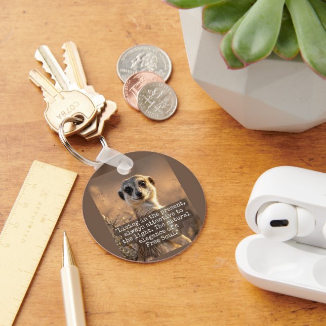 Adventurous Meerkat Living Key Ring (Desk)