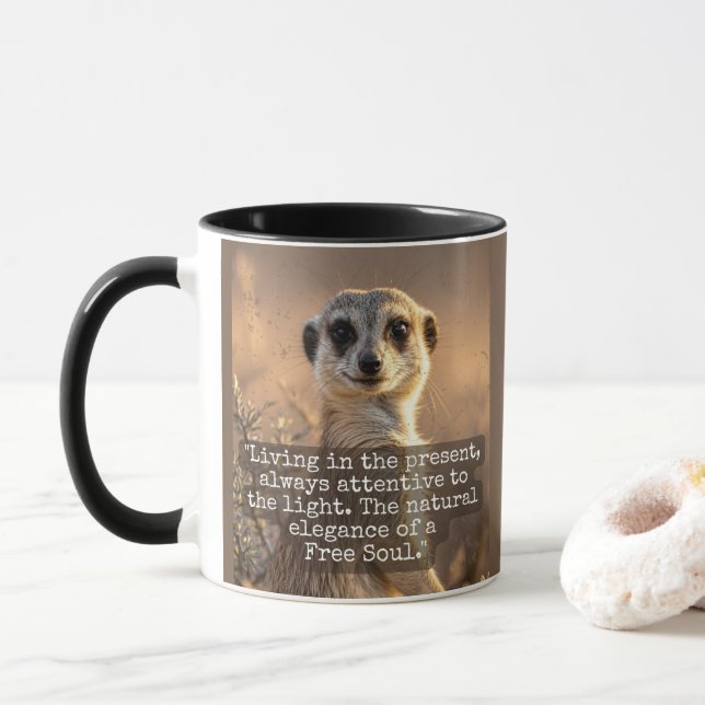 Adventurous Meerkat Living Mug (With Donut)