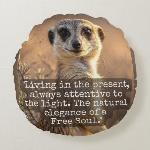 Adventurous Meerkat Living Round Cushion