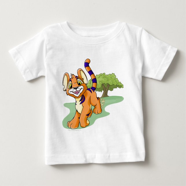 Adventurous orange Kougra on Mystery Island Baby T-Shirt (Front)