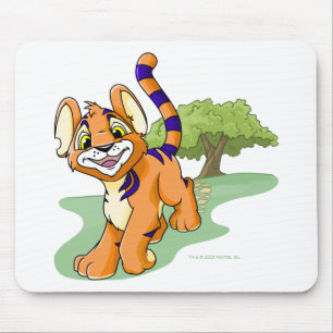 Adventurous orange Kougra on Mystery Island Mouse Pad