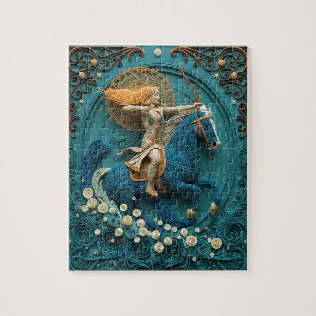 Adventurous Sagittarius Archer - Paper Quilling Jigsaw Puzzle (Vertical)