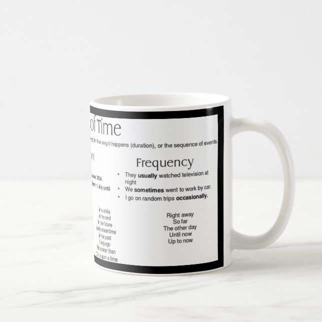 Adverbials of Time - Phrases Coffee Mug (Right)