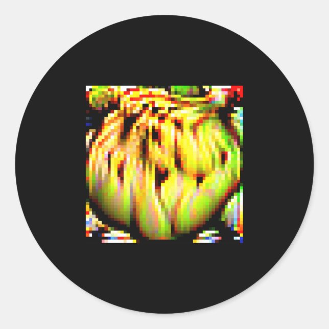 Adversarial Anti-Facial Recognition Camouflage Inv Classic Round Sticker (Front)