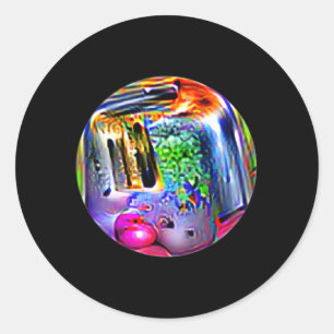 Adversarial Anti-Facial Recognition Camouflage Inv Classic Round Sticker