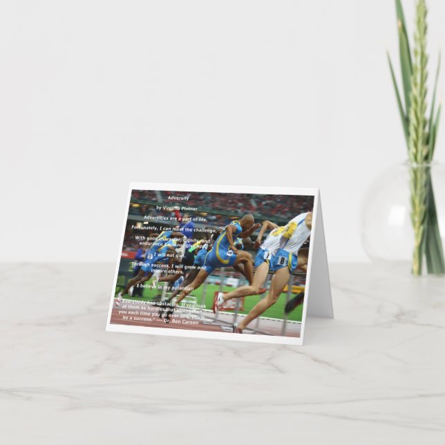 "Adversity" affirmation note card (blank) (Front)