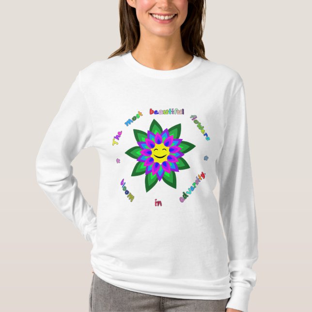 adversity flowers T-Shirt (Front)