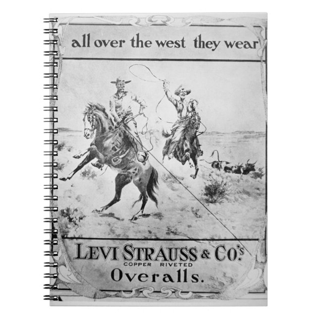 Advert for Levi Strauss & Co, c.1900 (litho) Notebook (Front)