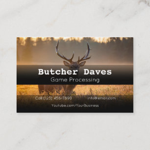 Advertise Game Deer Animal Processing Company Busi Business Card