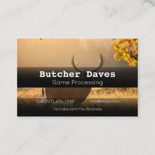 Advertise Game Deer Animal Processing Company Busi Business Card