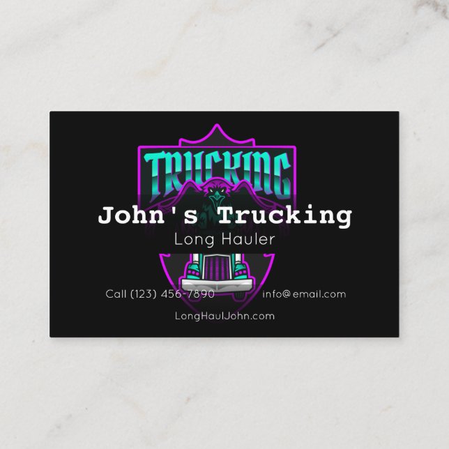 Advertise Trucking Company Services Hauling Busine Business Card (Back)