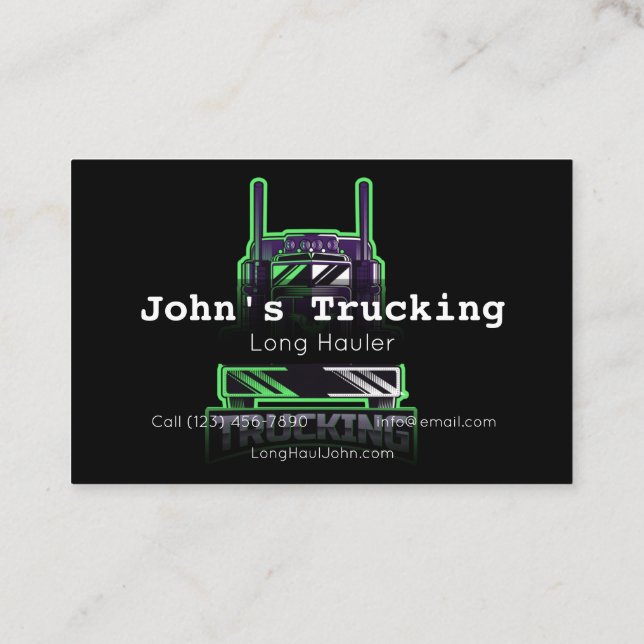 Advertise Trucking Company Services Hauling Busine Business Card (Back)