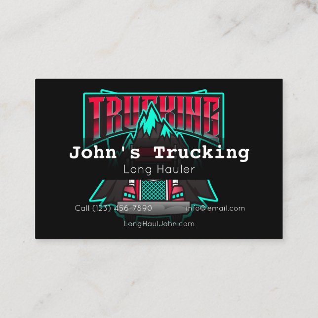 Advertise Trucking Company Services Hauling Busine Business Card (Back)