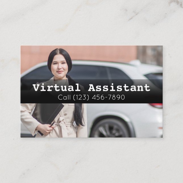 Advertise Virtual Assistant Gig Business Card (Front)