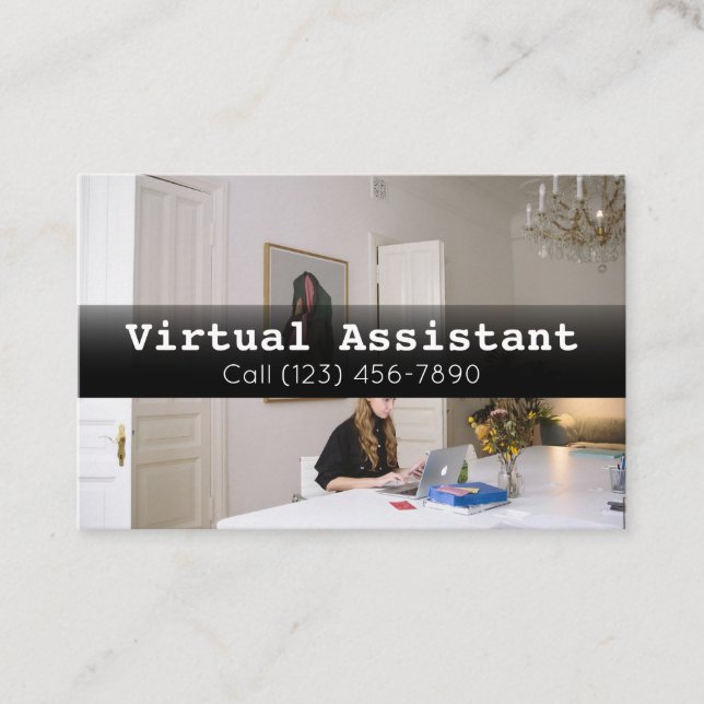Advertise Virtual Assistant Gig Business Card (Front)