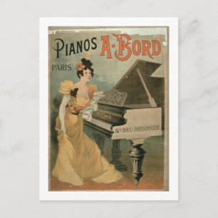 Advertisement for 'A. Bord Pianos, Paris' (colour Postcard