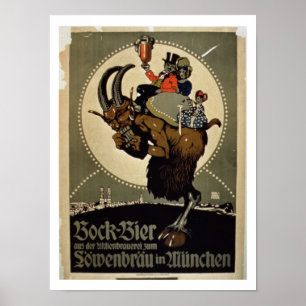 Advertisement for 'Bock Beer from Lowenbrau Brewer Poster