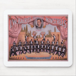 Advertisement for 'I.W. Bairn's Famous Minstrels' Mouse Pad