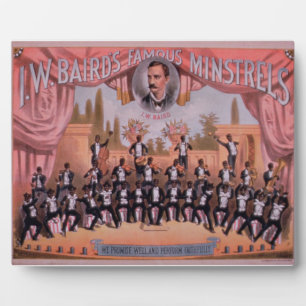 Advertisement for 'I.W. Bairn's Famous Minstrels' Plaque