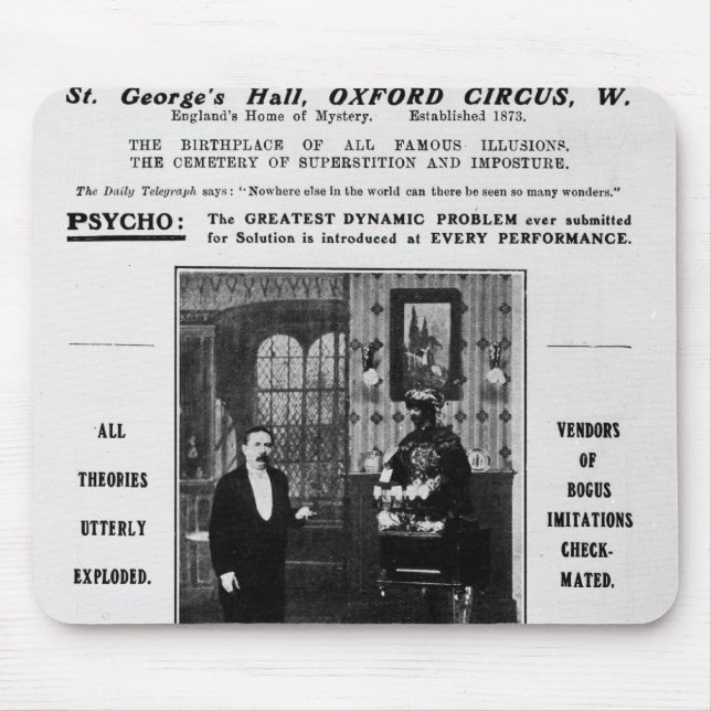 Advertisement for Maskelyne & Devant's Mysteries Mouse Pad (Front)
