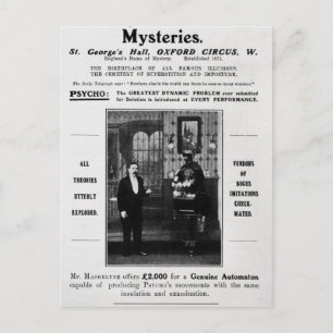 Advertisement for Maskelyne & Devant's Mysteries Postcard