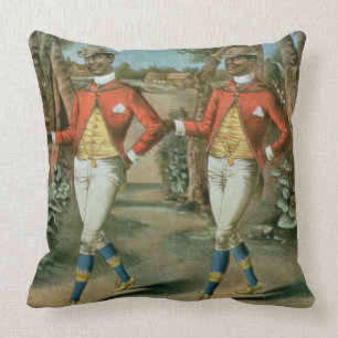 Advertisement for the 'Harley Brothers' (colour li Cushion