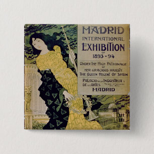 Advertisement for the 'Madrid International Exhibi 15 Cm Square Badge