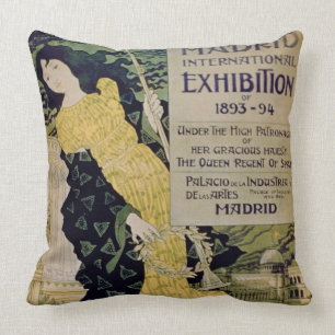 Advertisement for the 'Madrid International Exhibi Cushion