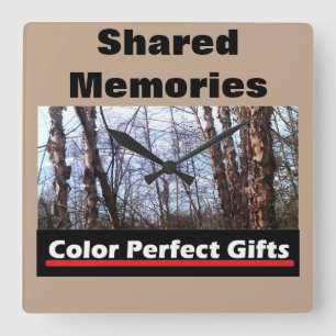 Advertisement Shared Memories Birch Tree Square Wall Clock