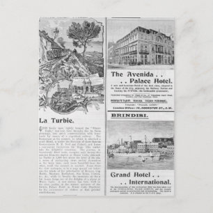 Advertisements for La Turbie Restaurant, Postcard