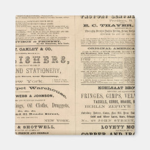 Advertisements for twelve companies, magnet