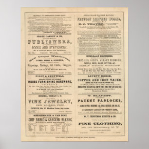 Advertisements for twelve companies, poster