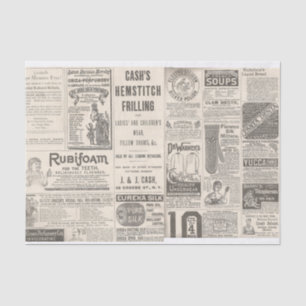 Advertisements from 1889 Newspaper Tissue Paper