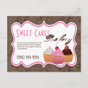Advertising Card Cup Cakes Bakery Sweet Treats