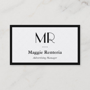 Advertising Manager - Clean Stylish Monogram Business Card