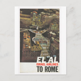 Advertising poster, ElAl to Rome Postcard
