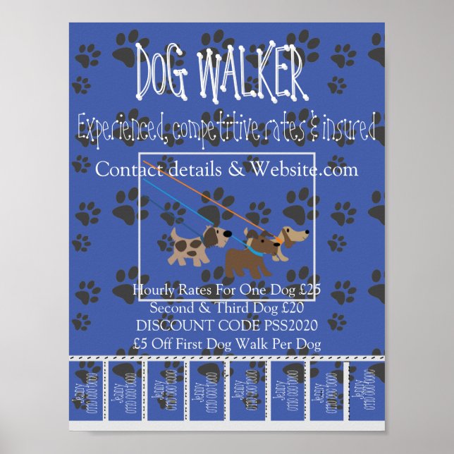 Advertising Promotional Poster Dog Walking (Front)