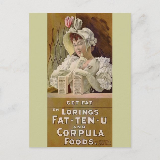 Advertisment for Get Fat Food Tables 1895 Postcard (Front)