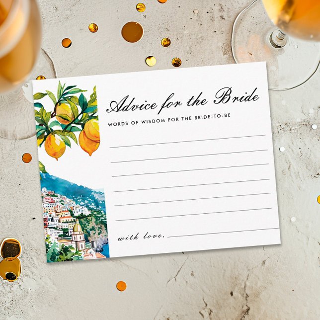 Advice Amalfi Lemon Bridal Shower Enclosure Card (Creator Uploaded)