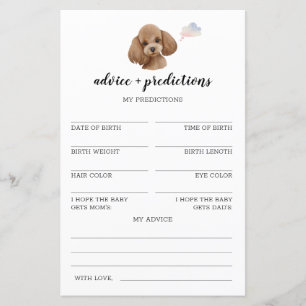 Advice and predictions Poodle Toy Baby Shower Game