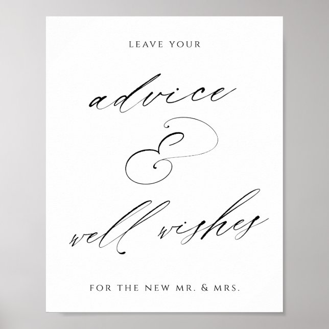 Advice and Well Wishes Wedding Sign (Front)