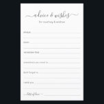 Advice and Wishes<br><div class="desc">These simple, grey and white, modern, minimal, handwritten script Advice & Wishes sheets are perfect to have bridal shower, rehearsal dinner or wedding guests fill out for the happy couple. People will love having the prompts - they make it so easy to leave loving words of advice and well wishes....</div>