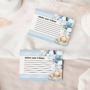 Advice and Wishes Blue Baby Shower Card