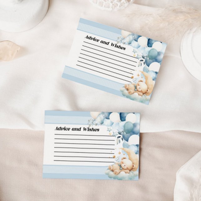 Advice and Wishes Blue Baby Shower Card (Creator Uploaded)
