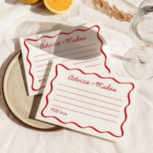Advice and Wishes Bridal Shower Game Wavy Border Enclosure Card