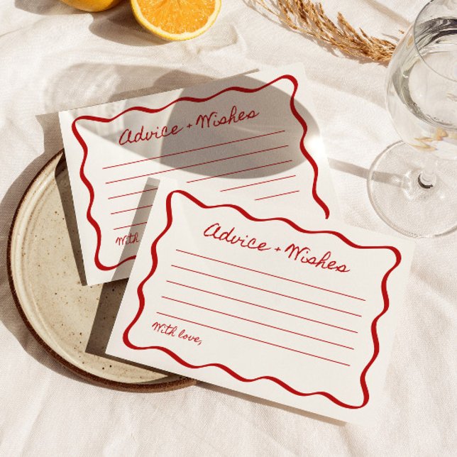 Advice and Wishes Bridal Shower Game Wavy Border Enclosure Card (Creator Uploaded)