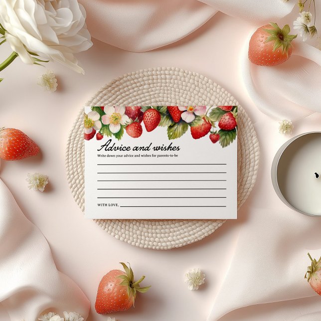 Advice and Wishes Cards | Strawberry Baby Shower (Creator Uploaded)