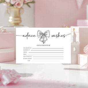 Advice and Wishes Cute Bow Baby Girl Shower Game