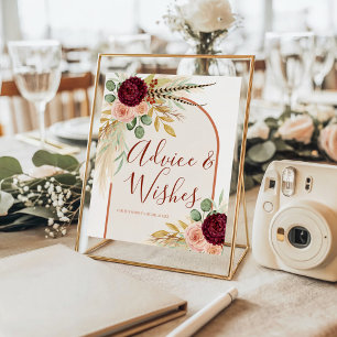Advice And Wishes Fall Bridal Showerable Sign