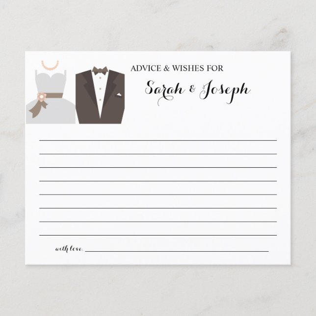 Advice and Wishes for Couple Bridal Shower card (Front)